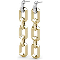 Geometric Link Drop Earrings with Pavé Set Round Diamonds by Fana - 0.51 Carat Total Diamond Weight