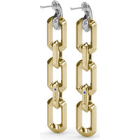 Geometric Link Drop Earrings with Pavé Set Round Diamonds by Fana - 0.51 Carat Total Diamond Weight