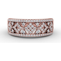 Geometric Openwork Band with Pavé Set Round Diamonds by Fana - 0.47 Carat Total Diamond Weight