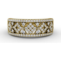 Geometric Openwork Band with Pavé Set Round Diamonds by Fana - 0.47 Carat Total Diamond Weight