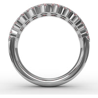 Get Sentimental Double Row Ruby and Diamond Band Ring by Fana - 2.53 Carat Total Gemstone Weight