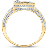 GND 10K Two-Tone Gold Pave-Set Round Diamond Initial Letter "L" Ring - 1.18 Carat Total Diamond Weight