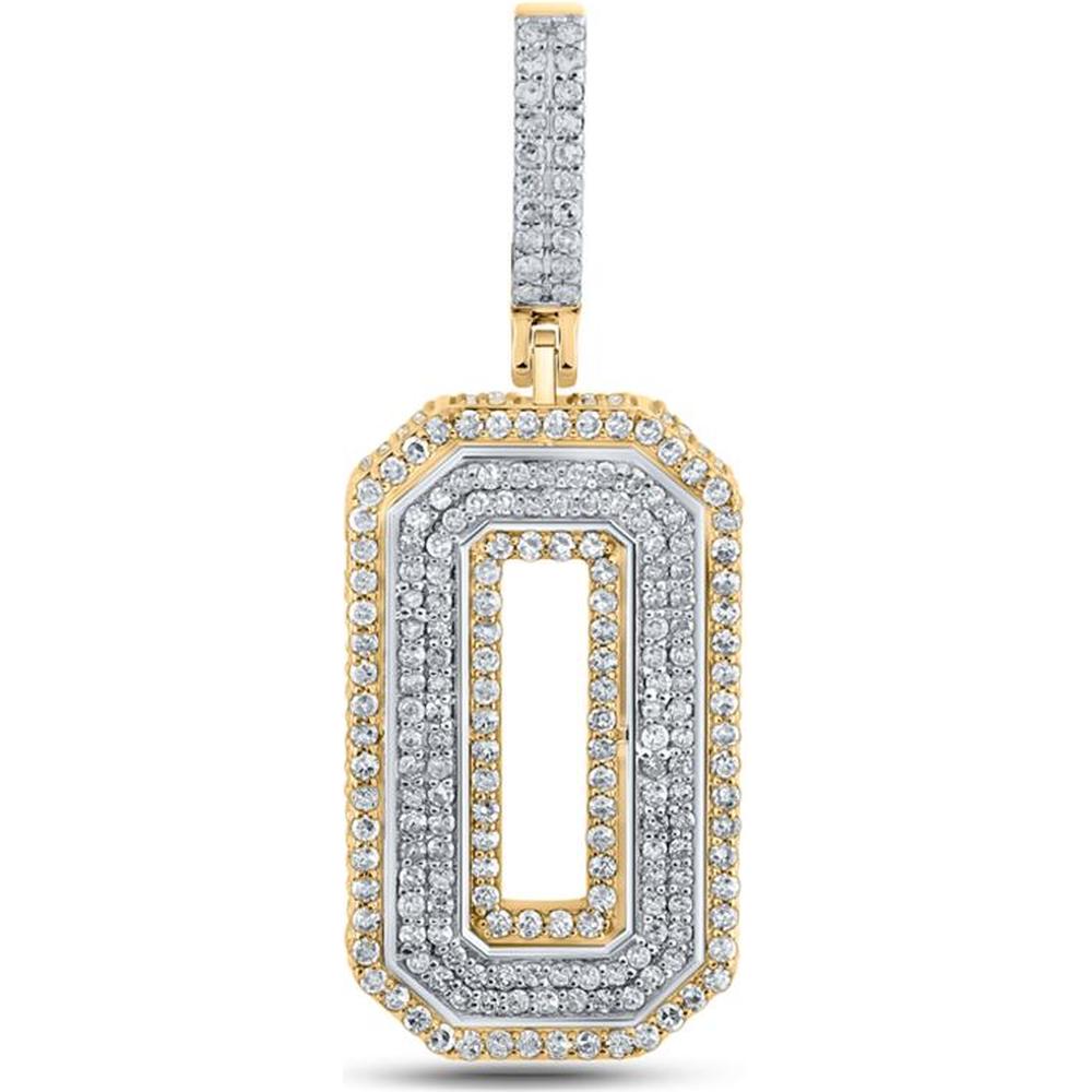 GND 10K Two-Tone Gold Pendant with Prong-Set Round Diamonds - 1.36 Carat Total Diamond Weight
