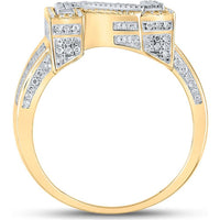 GND 10K Two-Tone Gold Ring with Pave-Set Round Diamonds and N Initial - 1.21 Carat Total Diamond Weight