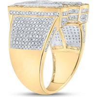 GND 10K Two-Tone Gold Round Diamond "R" Initial Letter Ring - 1.25 Carat Total Diamond Weight