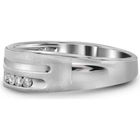 GND 10K White Gold 8MM Channel-Set Round Diamond Wedding Band - 1 Carat Total Diamond Weight