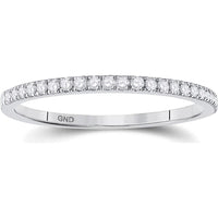 GND 10K White Gold Bridal Wedding Ring Set with Bezel-Set Round Diamond and Pave Diamonds - 1/3 Total Carat Weight