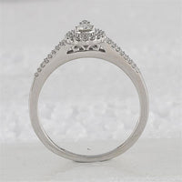 GND 10K White Gold Bridal Wedding Ring Set with Round Diamonds - 1/3 Total Carat Weight