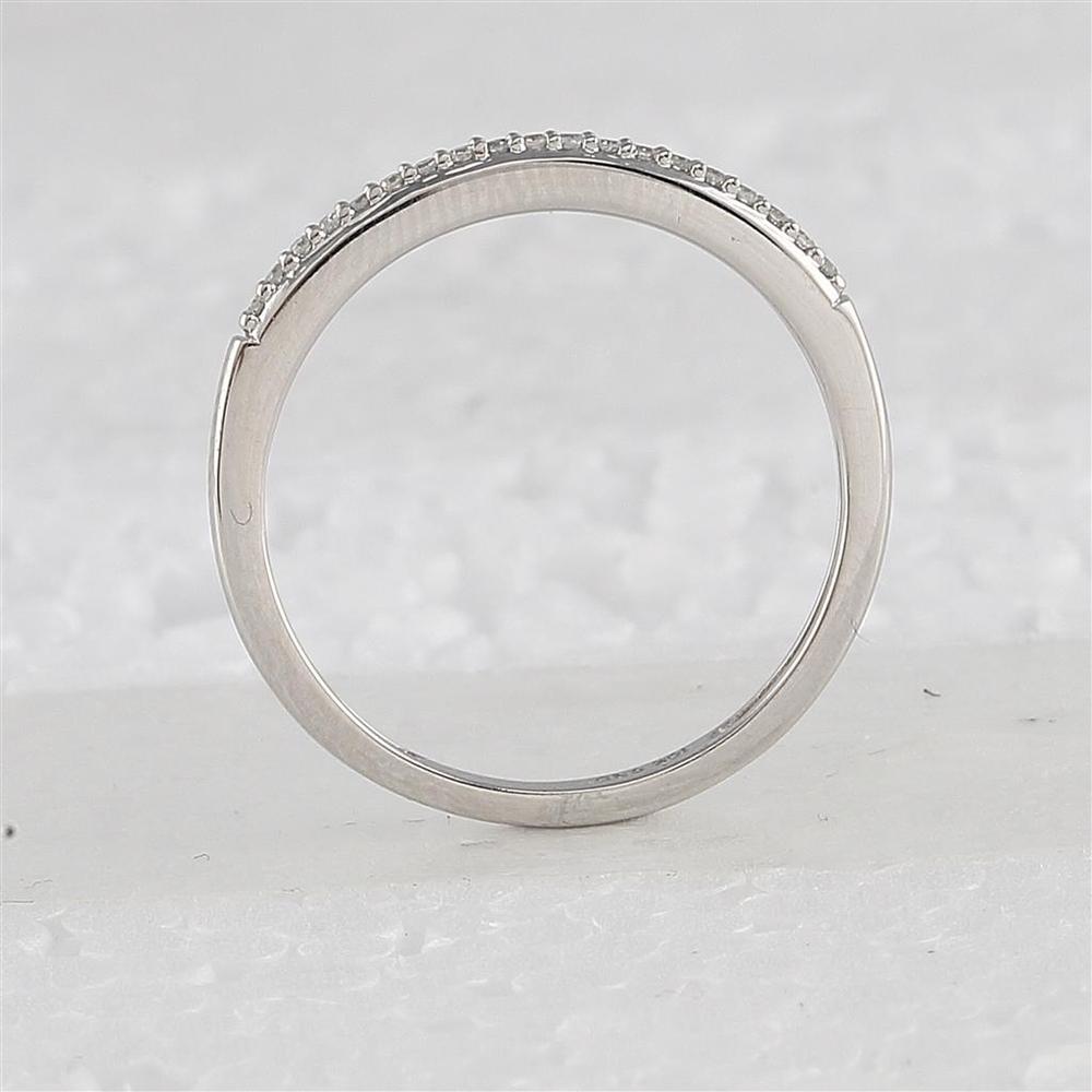 GND 10K White Gold Bridal Wedding Ring Set with Round Diamonds - 1/3 Total Carat Weight