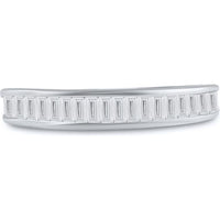 GND 10K White Gold Channel-Set Baguette Diamond Wedding Band - 1/2 Carat Total Diamond Weight