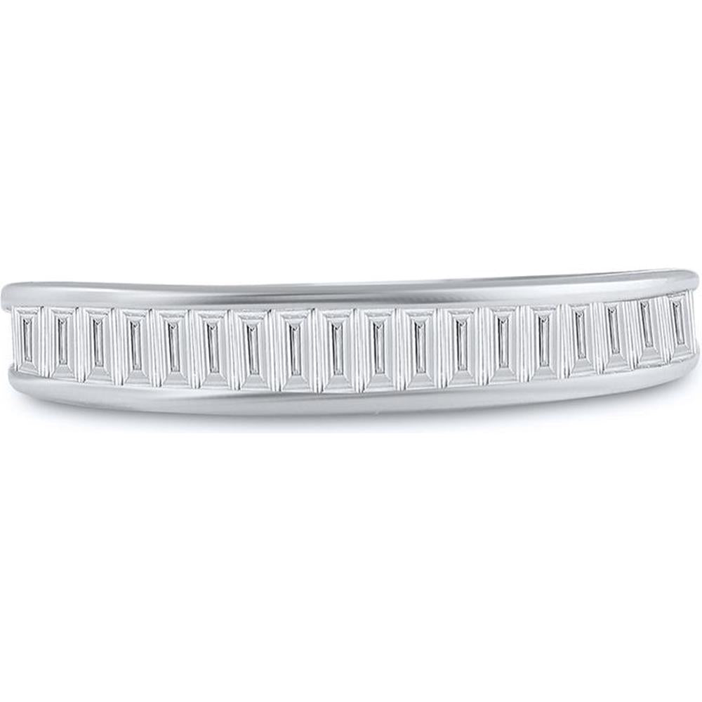GND 10K White Gold Channel-Set Baguette Diamond Wedding Band - 1/2 Carat Total Diamond Weight