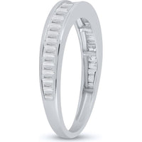GND 10K White Gold Channel-Set Baguette Diamond Wedding Band - 1/2 Carat Total Diamond Weight