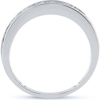 GND 10K White Gold Channel-Set Baguette Diamond Wedding Band - 1/2 Carat Total Diamond Weight
