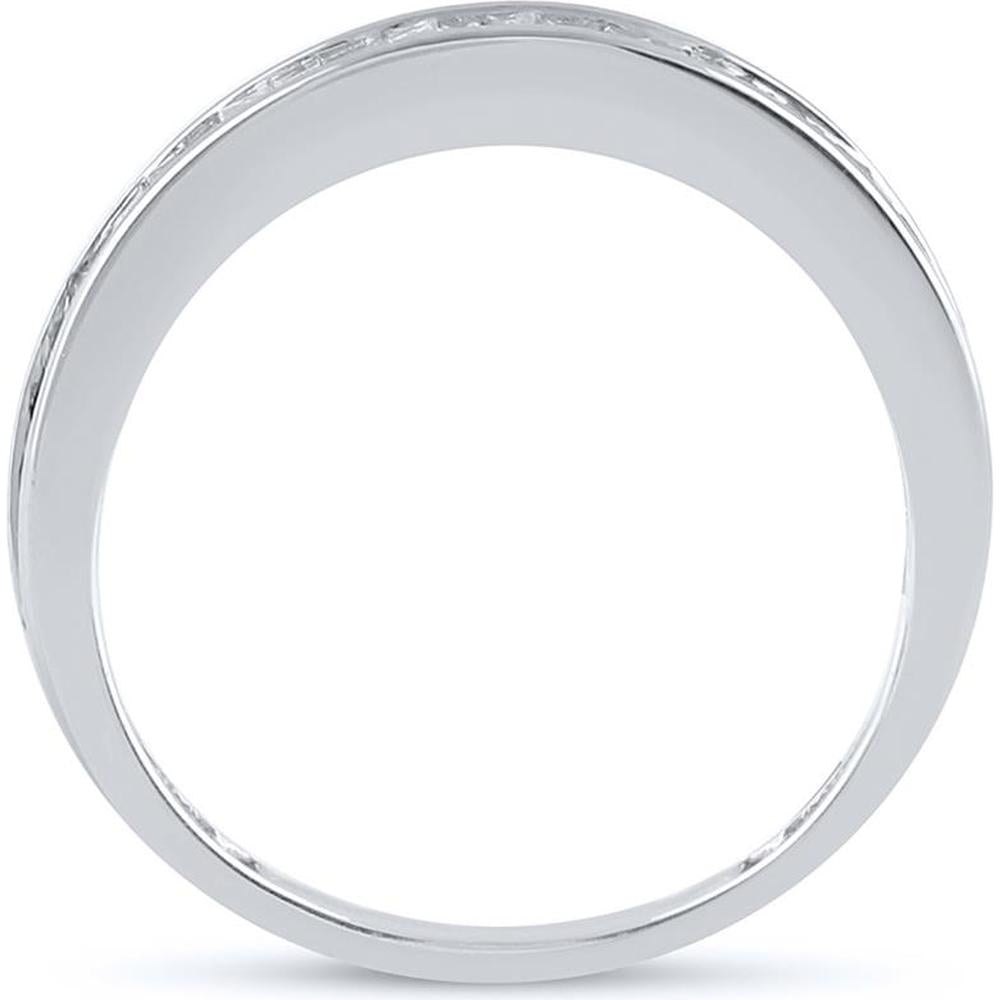 GND 10K White Gold Channel-Set Baguette Diamond Wedding Band - 1/2 Carat Total Diamond Weight