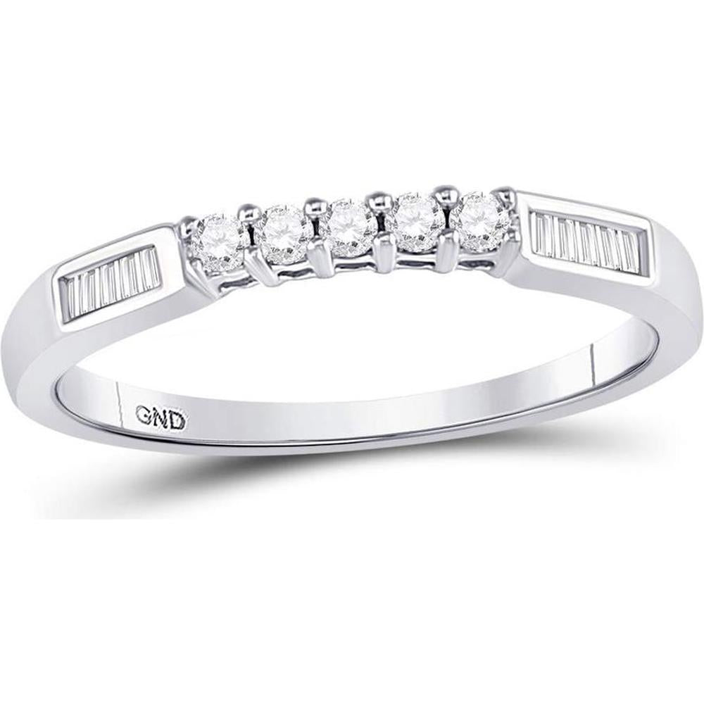 GND 10K White Gold Princess Diamond Bridal Wedding Ring Set with Invisible and Channel Set Diamonds - 3/8 Carat Total Diamond Weight