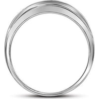 GND 10K White Gold Princess Diamond Single Row Channel-Set Wedding Band Ring - 0.53 Carat Total Diamond Weight