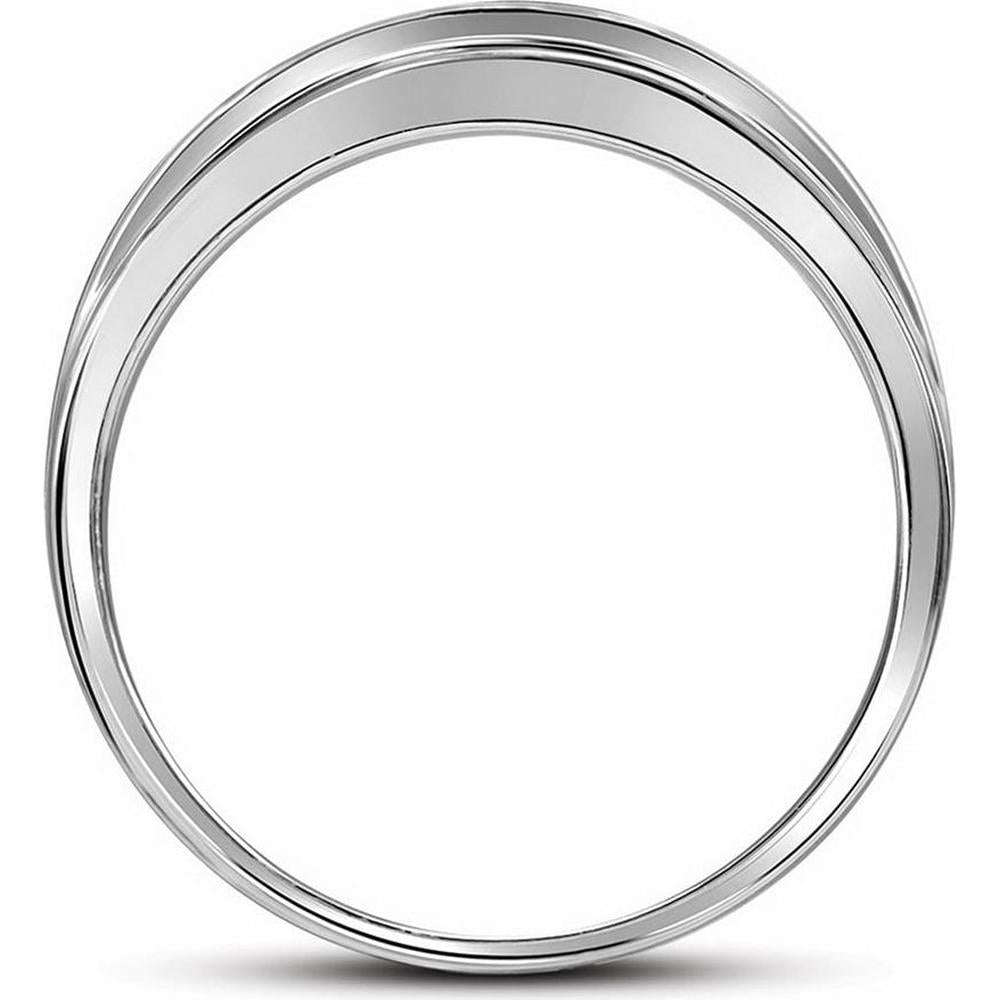 GND 10K White Gold Princess Diamond Single Row Channel-Set Wedding Band Ring - 0.53 Carat Total Diamond Weight