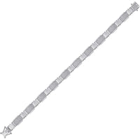 GND 10K White Gold Prong-Set Round Diamond Link Bracelet - 1.55 Carat Total Diamond Weight