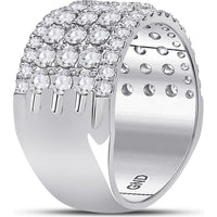 GND 10K White Gold Round Diamond Band Ring with Prong-Set Diamonds - 2.00 Carat Total Diamond Weight