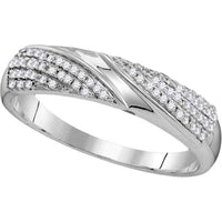 GND 10K White Gold Round Diamond Cluster Matching Wedding Ring Set - 0.75 Carat Total Diamond Weight