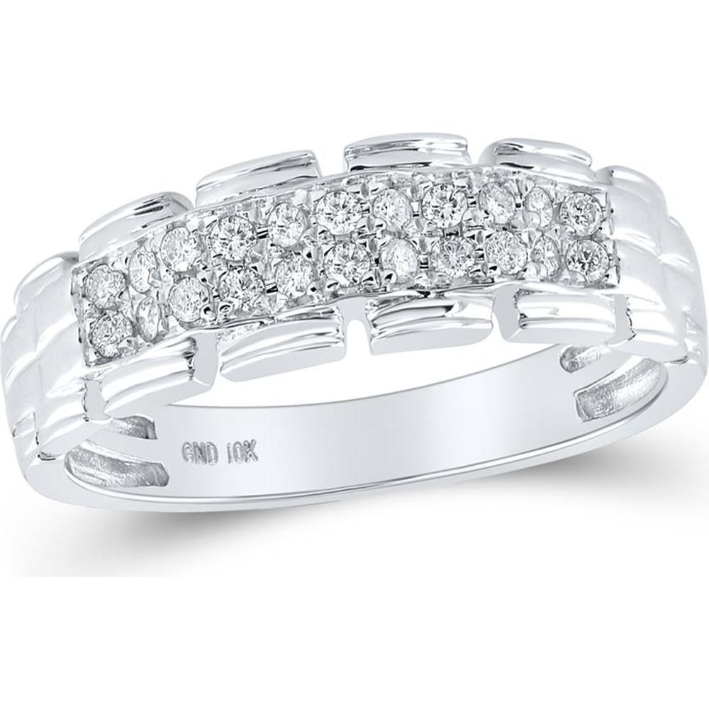 GND 10K White Gold Round Diamond Cluster Matching Wedding Ring Set - 1.00 Carat Total Diamond Weight