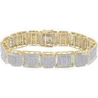 GND 10K Yellow Gold 7.5-Inch Link Bracelet with Prong-Set Round Diamonds - 4.52 Carat Total Diamond Weight