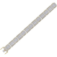 GND 10K Yellow Gold 7.5-Inch Link Bracelet with Prong-Set Round Diamonds - 4.52 Carat Total Diamond Weight