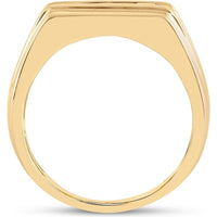 GND 10K Yellow Gold 9mm Flat Top Band Ring with Channel Set Round Diamonds - 1.0 Carat Total Diamond Weight