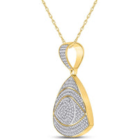 GND 10K Yellow Gold All-Seeing Eye Triangle Charm Pendant with 0.80 Carat Pave-Set Round Diamonds