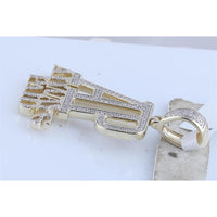 GND 10K Yellow Gold Always Paid Phrase Pendant with Pave-Set Round Diamonds - 0.45 Carat Total Diamond Weight