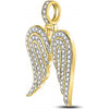 GND 10K Yellow Gold Angel Wing Pendant with Prong-Set Round Diamonds - 0.60 Carat Total Diamond Weight