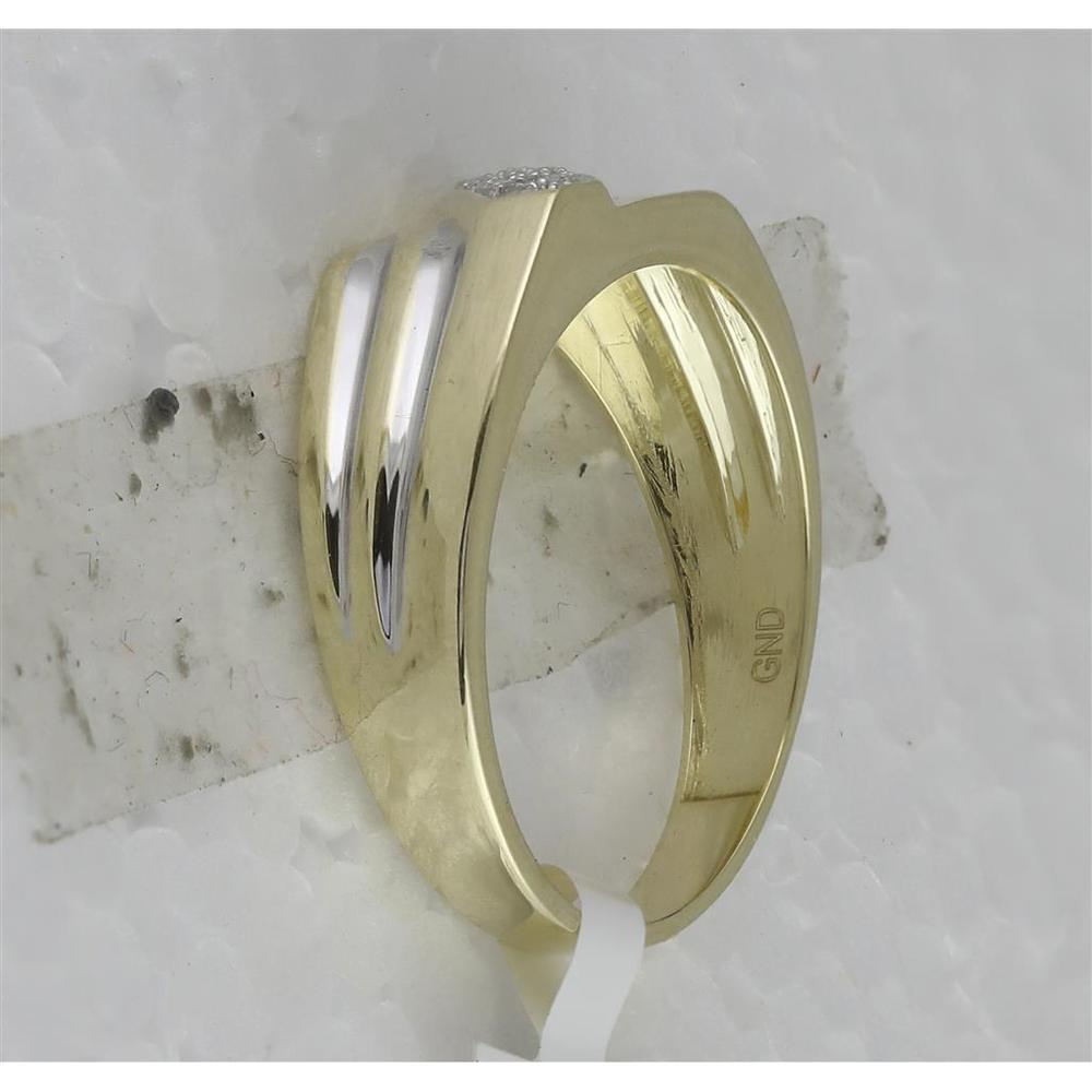 GND 10K Yellow Gold Band Ring with Pave-Set Round Diamonds - 1/10 Total Carat Weight