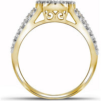 GND 10K Yellow Gold Bridal Wedding Ring Set with Pave-Set Round Diamonds - 3/8 Carat Total Diamond Weight