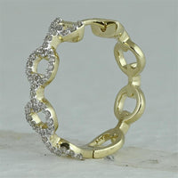 GND 10K Yellow Gold Cable Link Hoop Earrings with Prong-Set Round Diamonds - 1/3 Total Carat Weight