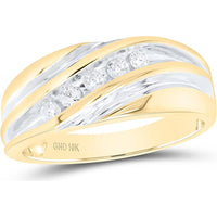 GND 10K Yellow Gold Channel-Set Round Diamond Wedding Band - 0.25 Carat Total Diamond Weight