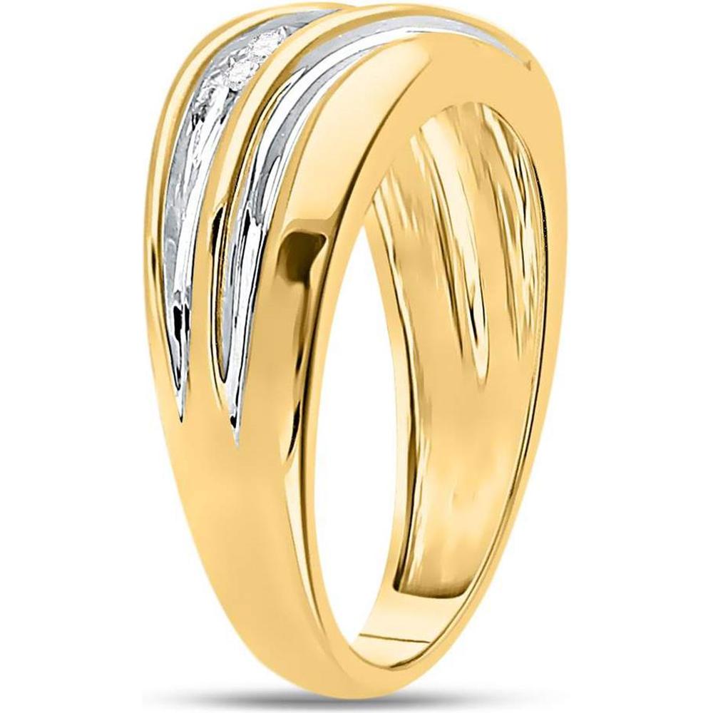 GND 10K Yellow Gold Channel-Set Round Diamond Wedding Band - 0.25 Carat Total Diamond Weight