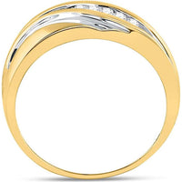 GND 10K Yellow Gold Channel-Set Round Diamond Wedding Band - 0.25 Carat Total Diamond Weight