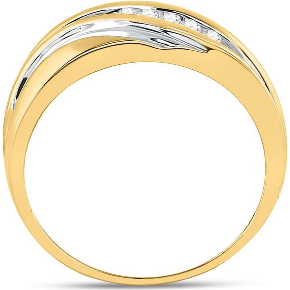 GND 10K Yellow Gold Channel-Set Round Diamond Wedding Band - 0.25 Carat Total Diamond Weight
