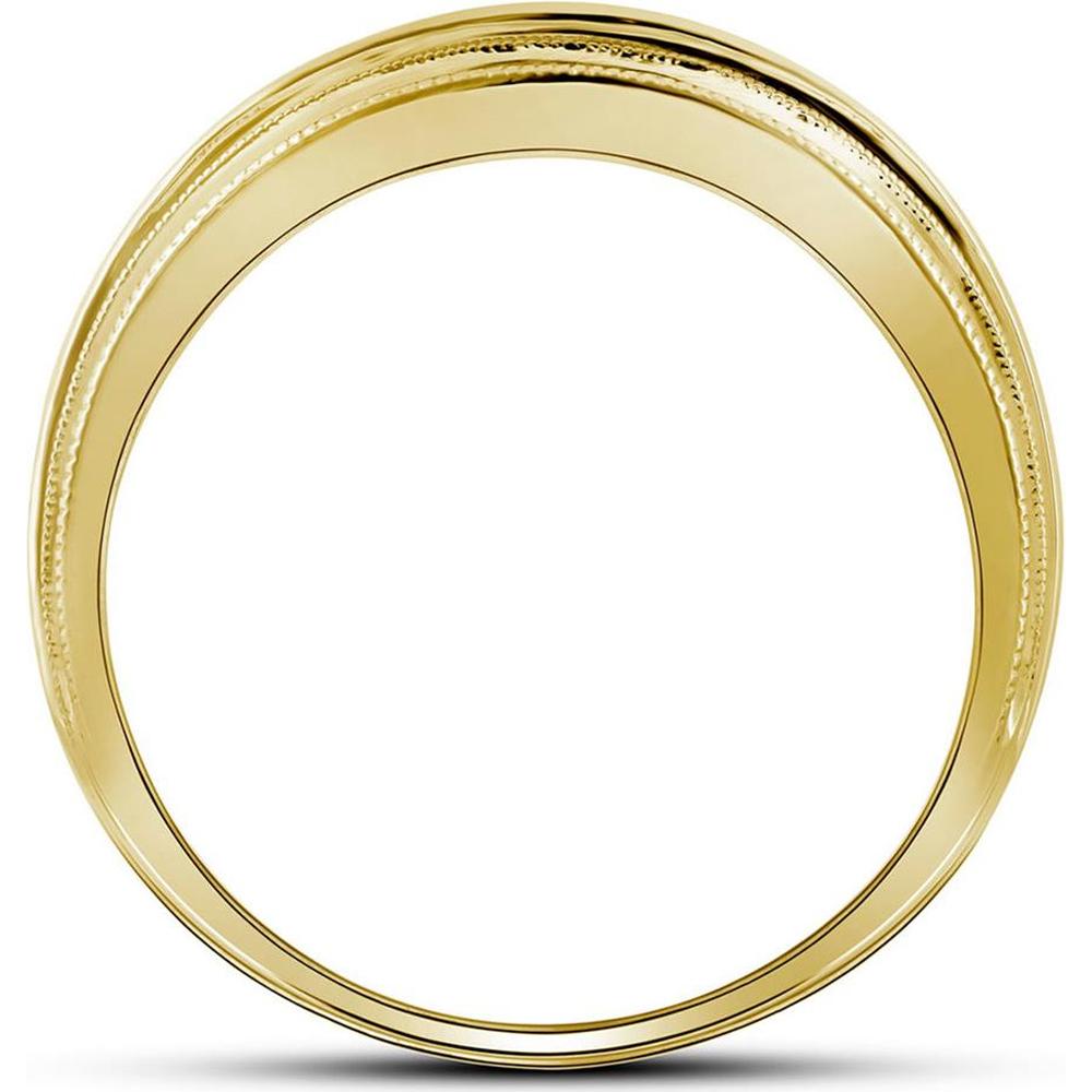 GND 10K Yellow Gold Channel-Set Round Diamond Wedding Band with Milgrain Detail - 0.50 Carat Total Diamond Weight