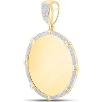 GND 10K Yellow Gold Circle Pendant with Prong-Set Round and Channel-Set Baguette Diamonds – 0.75 Carat Total Diamond Weight