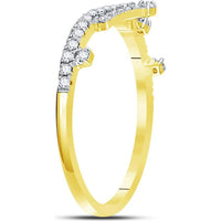 GND 10K Yellow Gold Crown Tiara Fashion Band Ring with Prong-Set Round Diamonds - 1/5 Total Carat Weight