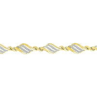 GND 10K Yellow Gold Fancy Link Bracelet with Prong-Set Round Diamonds - 0.50 Carat Total Diamond Weight