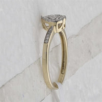 GND 10K Yellow Gold Heart Ring with Pave-Set Round Diamonds - 1/4 Carat Total Diamond Weight