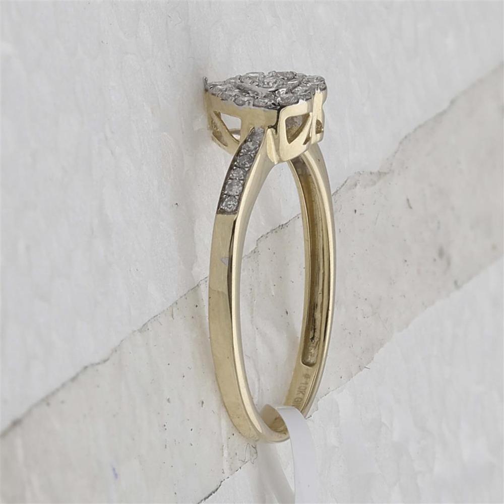 GND 10K Yellow Gold Heart Ring with Pave-Set Round Diamonds - 1/4 Carat Total Diamond Weight