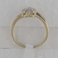 GND 10K Yellow Gold Heart Ring with Pave-Set Round Diamonds - 1/4 Carat Total Diamond Weight