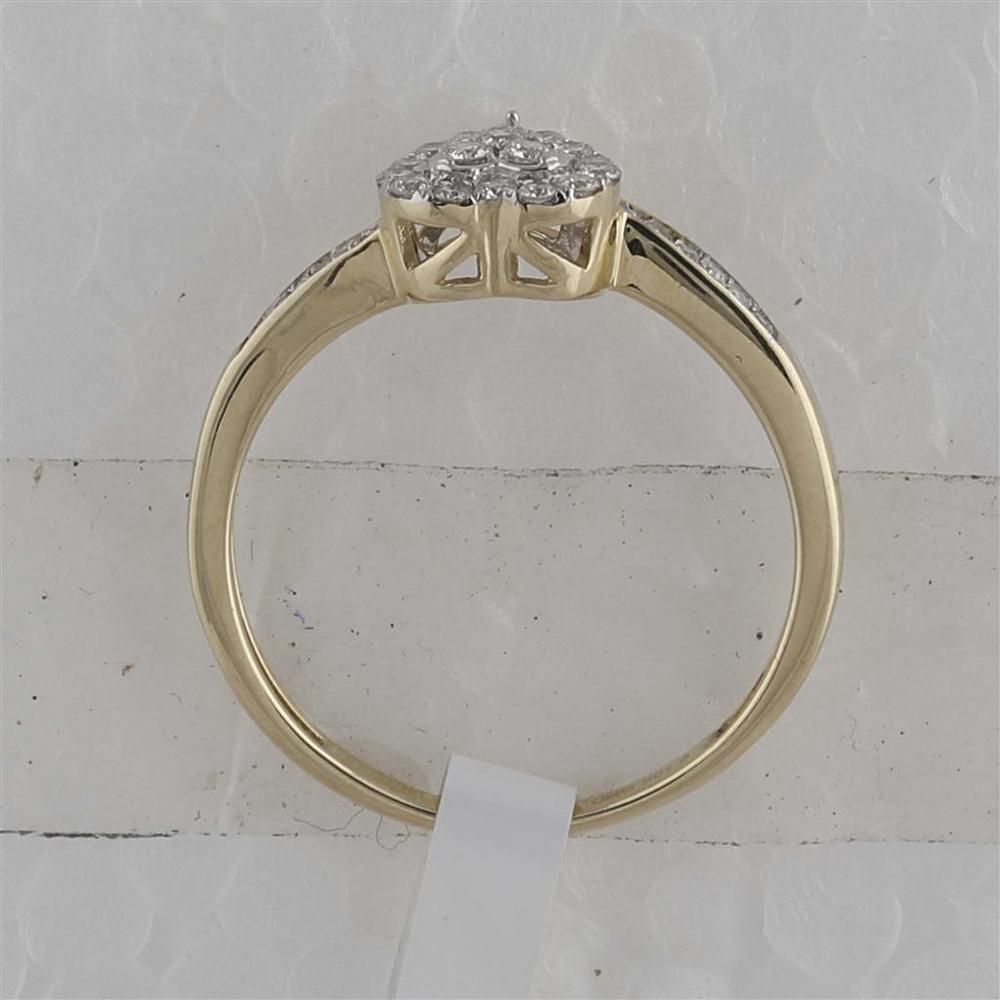 GND 10K Yellow Gold Heart Ring with Pave-Set Round Diamonds - 1/4 Carat Total Diamond Weight