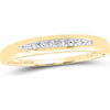 GND 10K Yellow Gold Illusion-Set Round Diamond Solitaire Matching Wedding Ring Set - 1/10 Carat Total Diamond Weight