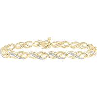 GND 10K Yellow Gold Infinity Bracelet with Prong-Set Round Diamonds - 1/4 Total Carat Weight