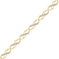 GND 10K Yellow Gold Infinity Bracelet with Prong-Set Round Diamonds - 1/4 Total Carat Weight