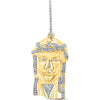 GND 10K Yellow Gold Jesus Face Charm Pendant with Prong-Set Round Diamonds - 1/4 Total Carat Weight